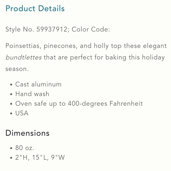 NordicWare Wreathlettes Bundt Pan - Picture 4 of 6